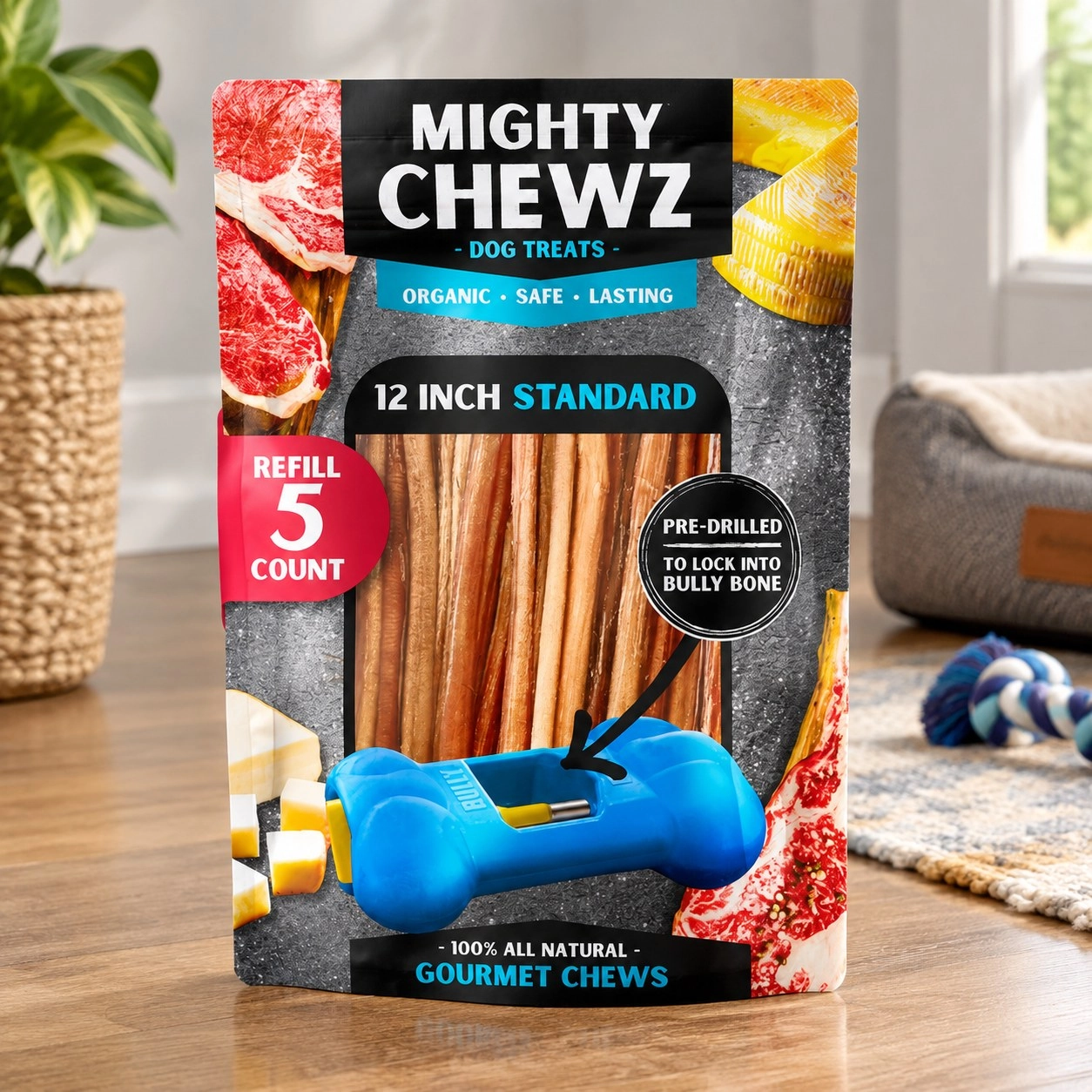 Classic Pet Chewz Sticks bully standard de 12" - Pack de recharge — Friandises et os à mâcher