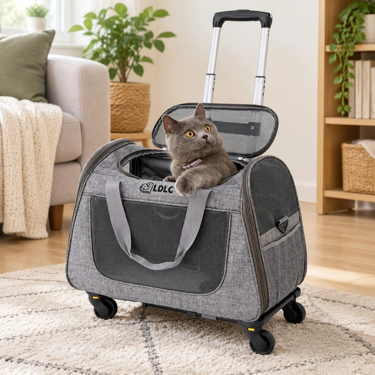 Tm Sac de transport pour chat 2-en-1 avec roues et poignée — Caisses de transport et sacs à dos