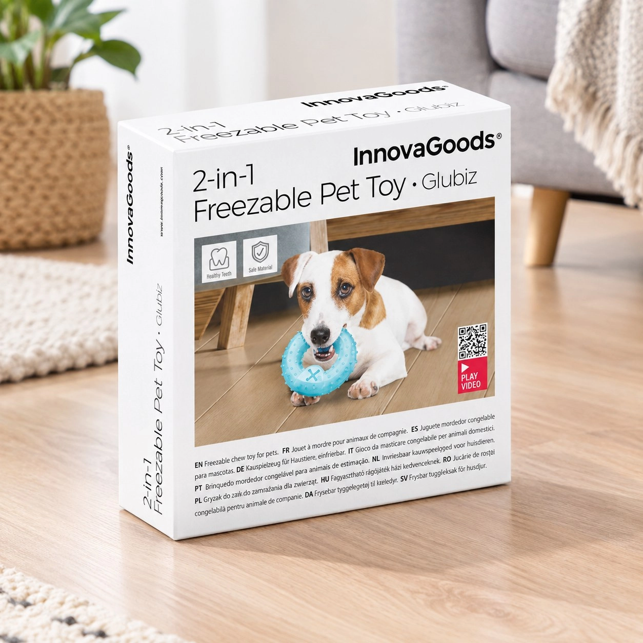 Jouet à mâcher réfrigérable pour animaux Glubiz InnovaGoods 2-en-1