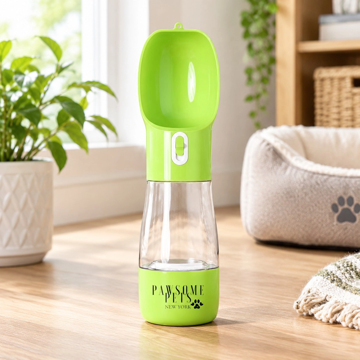Pawsome Pets New York Distributeur de nourriture pour animaux portable 2 en 1 - Vert — Gamelles, distributeurs et abreuvoirs