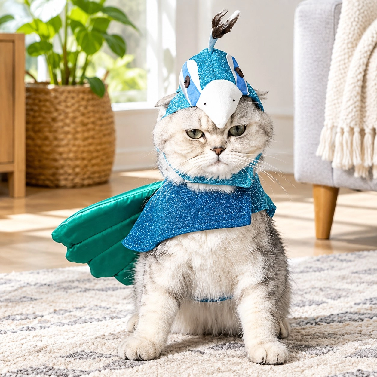 Woof & Meow Costume Paon en 2 pièces pour animaux — Vêtements pour chiens
