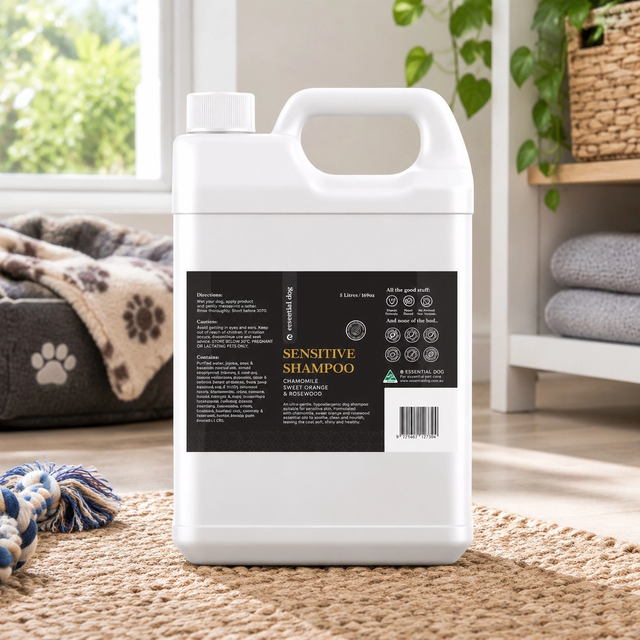 Essential Dog Shampooing pour chien sensible en vrac 5 litres — Toilettage