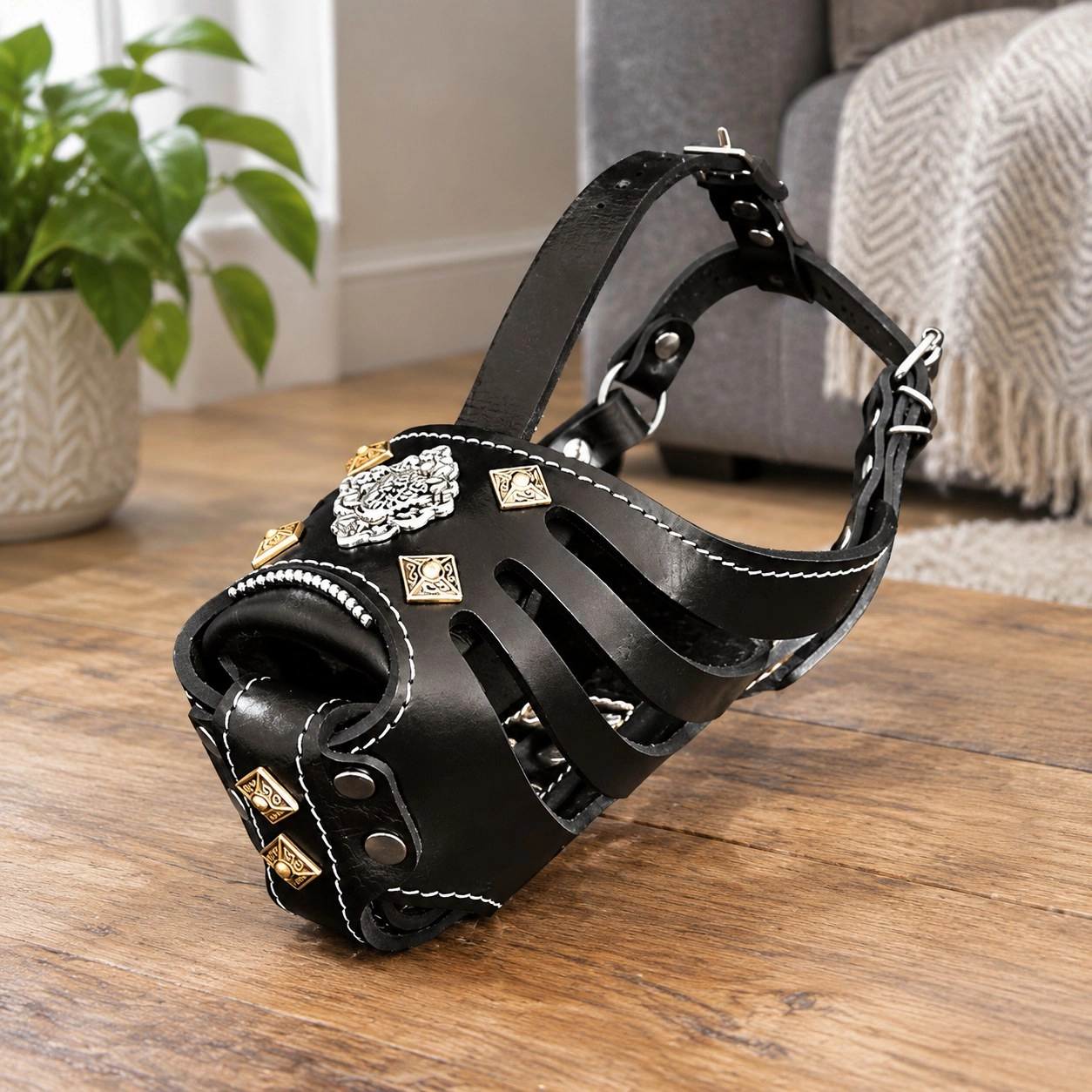 Bestia Muselière en panier ''Aztec'' Noir — Colliers, laisses et harnais