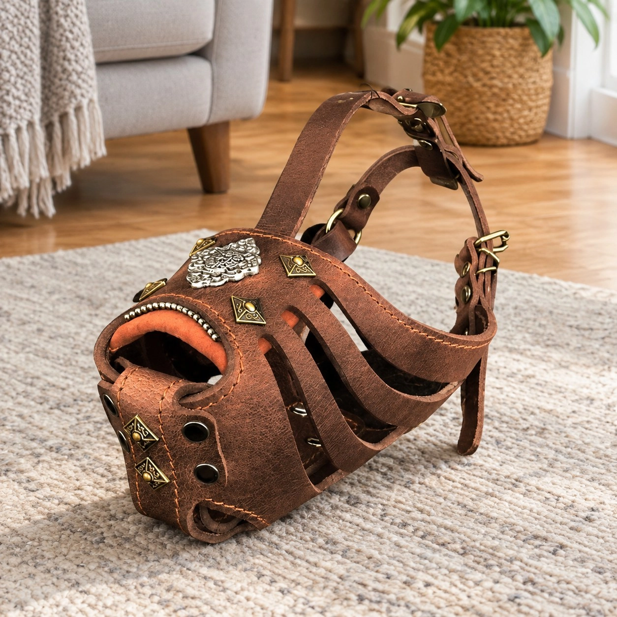 Bestia Muselière en panier ''Aztec'' Gris — Colliers, laisses et harnais