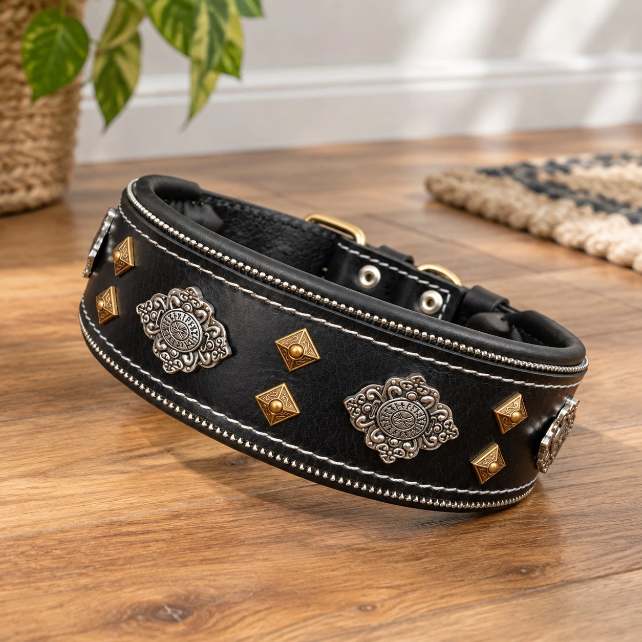Bestia "Aztec" collier noir pour chien