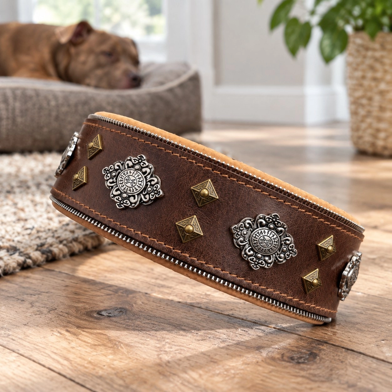 Bestia "Aztec" marron collier pour chien