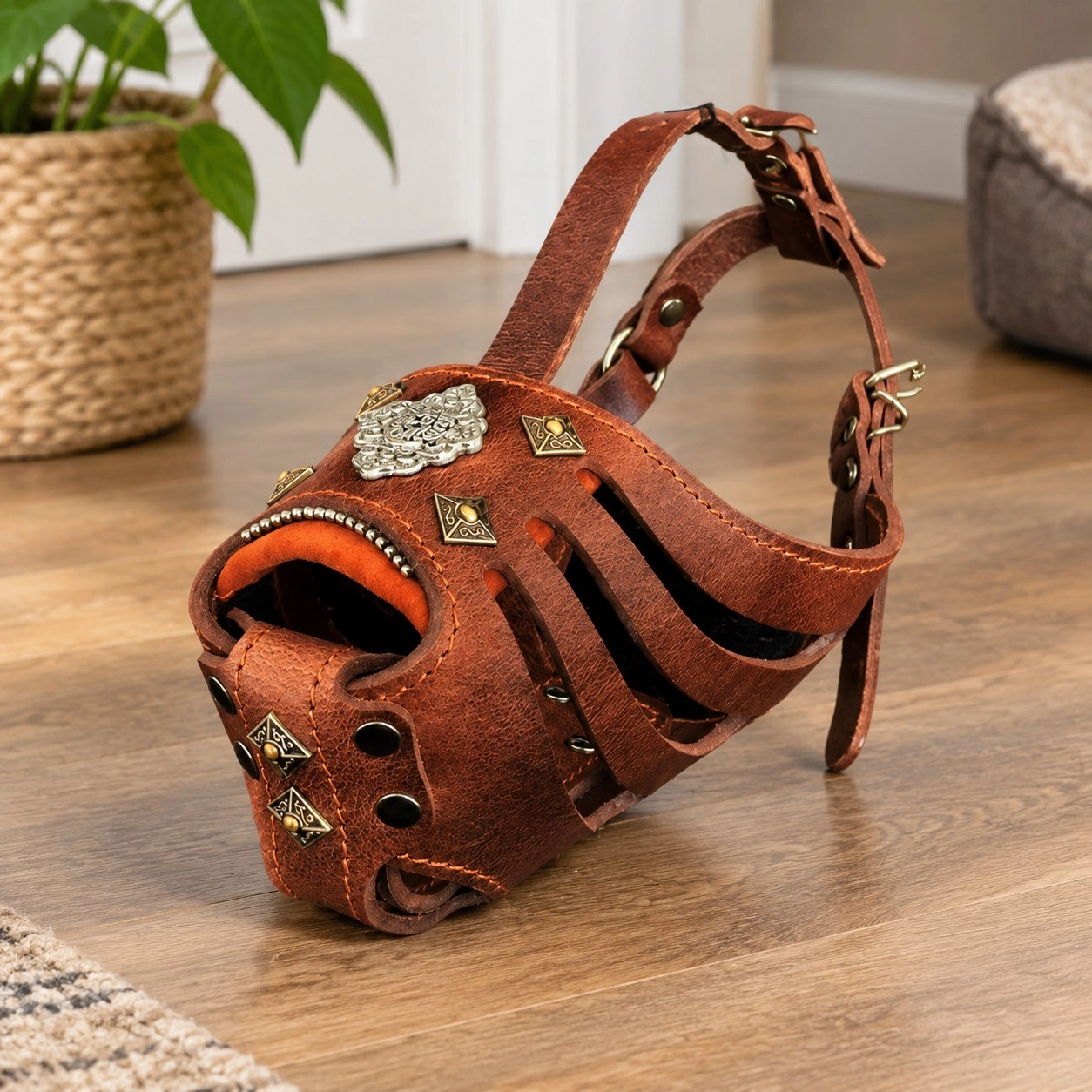 Bestia Muselière en panier ''Aztec'' Marron Foncé — Colliers, laisses et harnais