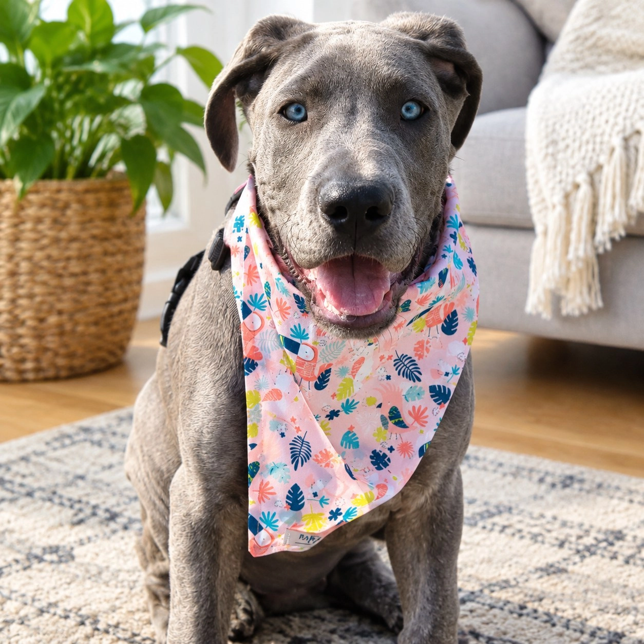 Pawsome Pets New York Bandana - Pink toucan — Vêtements pour chiens