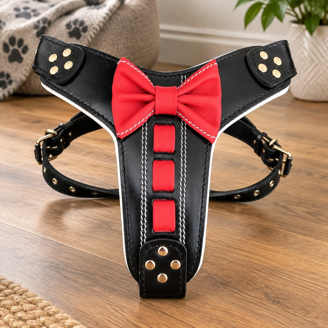 Harnais en cuir Bestia ''Bowtie'' — Colliers, laisses et harnais