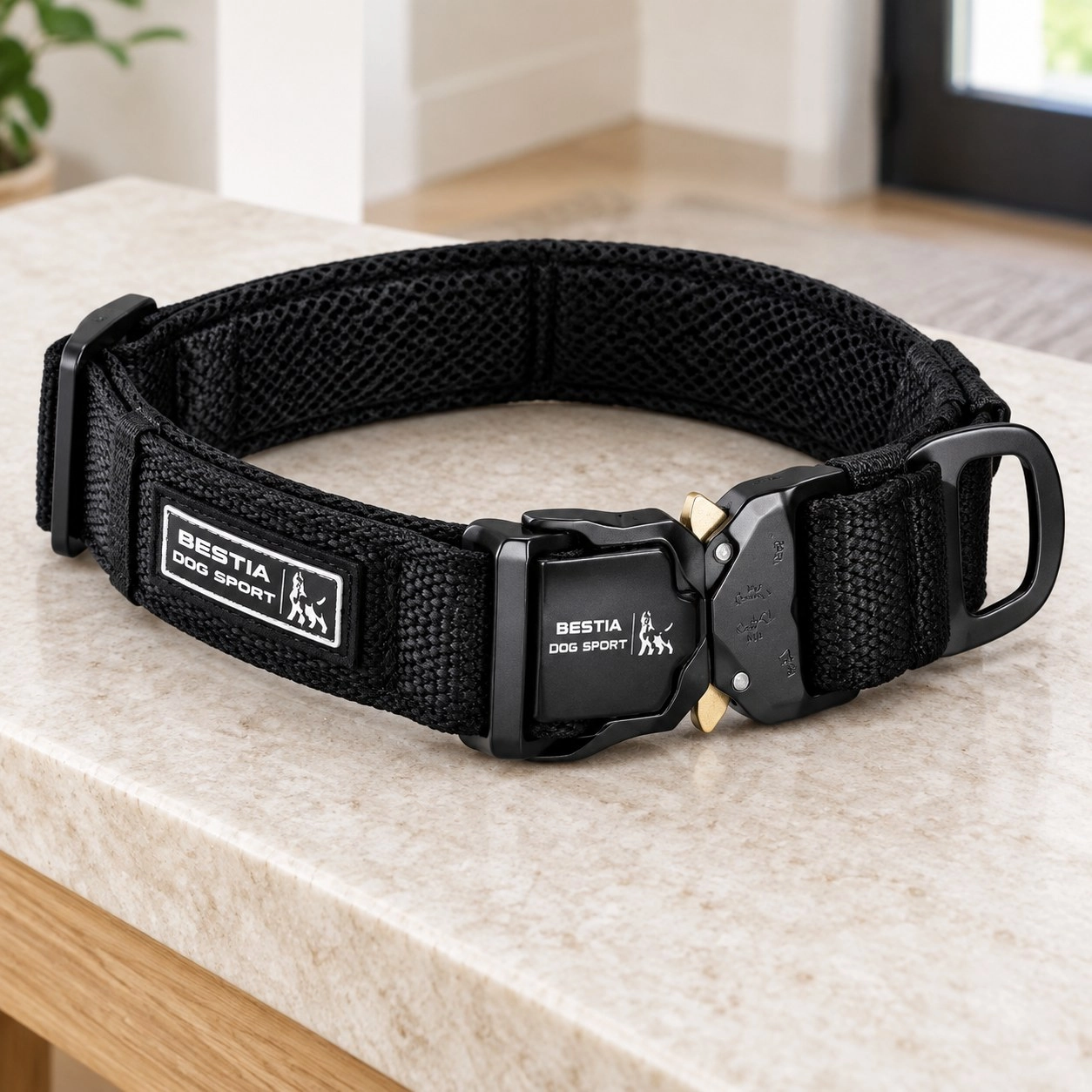 Collier Bestia Dog Sport à ouverture rapide noir