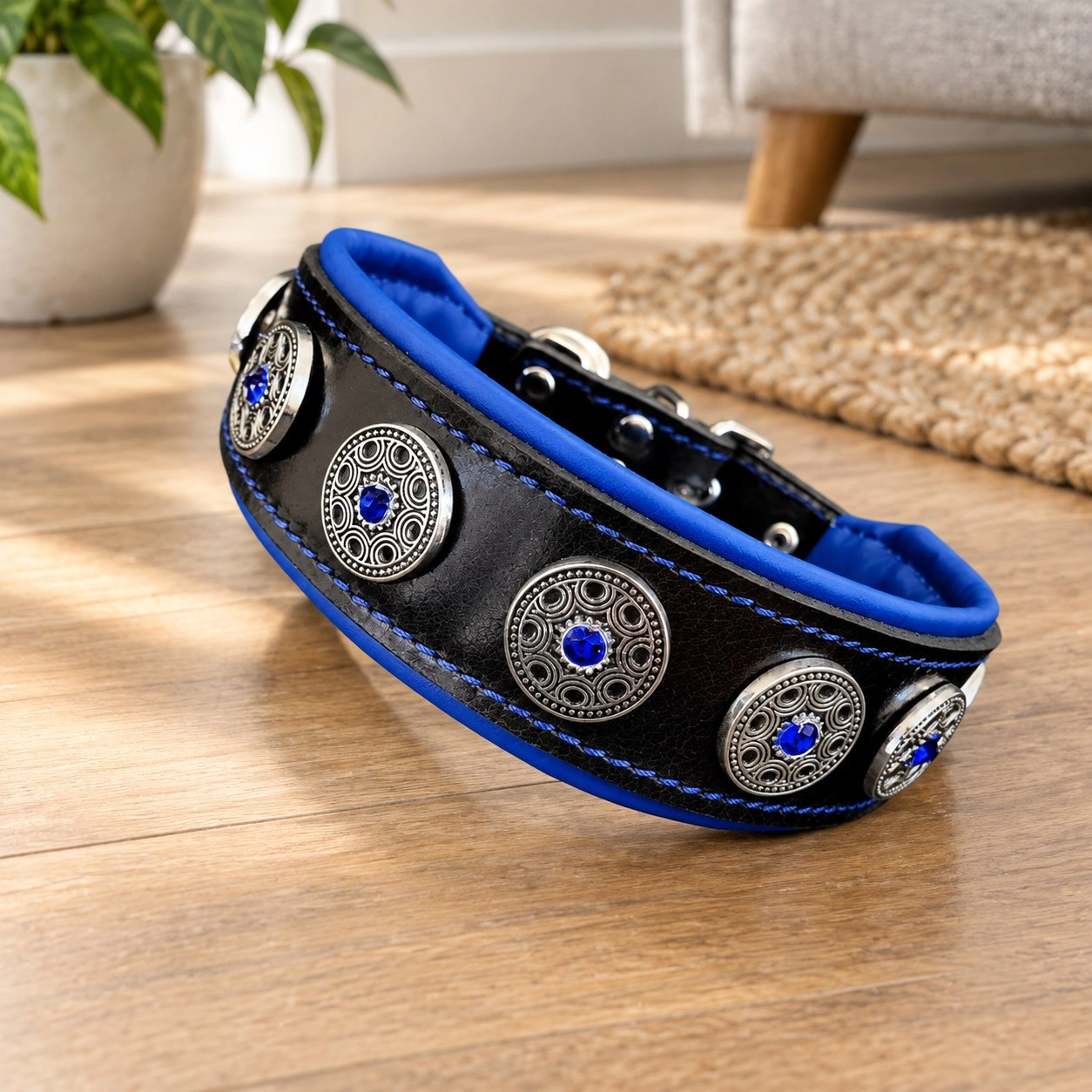 Bestia "Bijou" collier noir & bleu