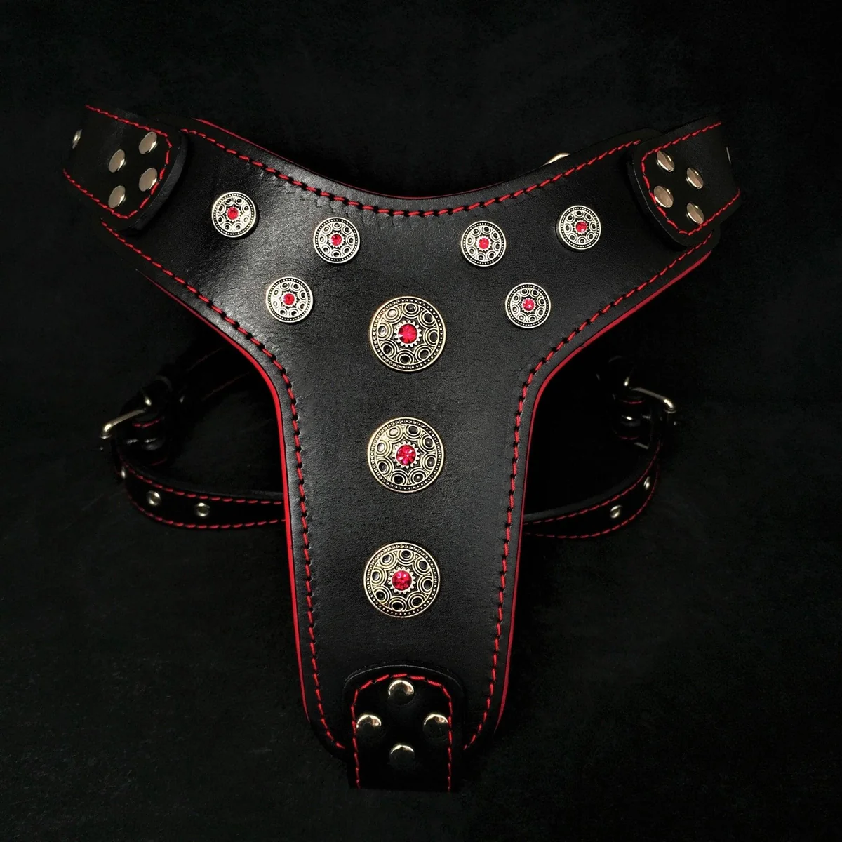 Bestia ''Bijou'' harness Black & Red for big dogs — Colliers, laisses et harnais