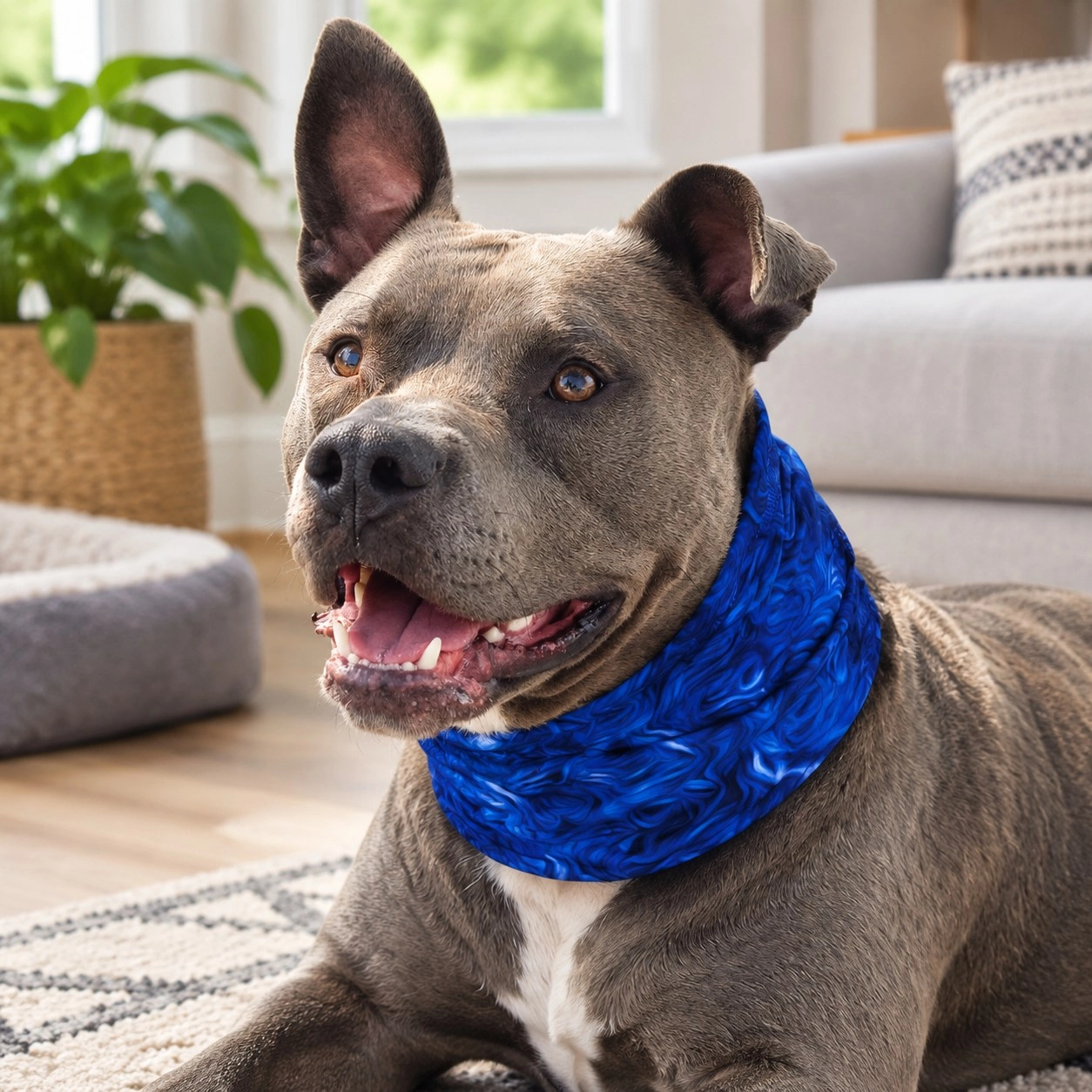 Pup Scruffs Tour de cou pour chien Blue Abstract — Vêtements pour chiens