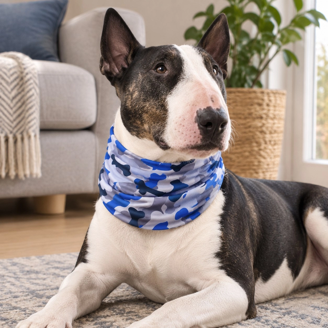 Pup Scruffs Bone Camo Blue Pup Scruff — Vêtements pour chiens