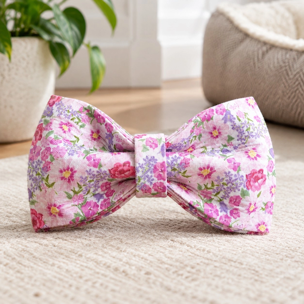Pawsome Pets New York Nœud papillon - Fleurs roses — Vêtements pour chiens