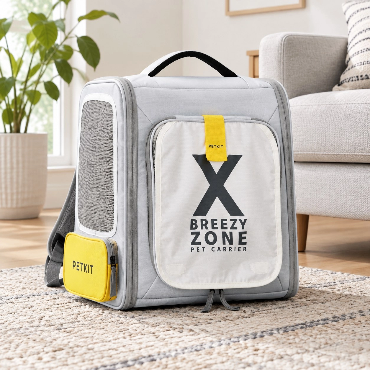 Petkit Europe Sac de transport pour animaux Breezy xZone-Gris — Caisses de transport et sacs à dos