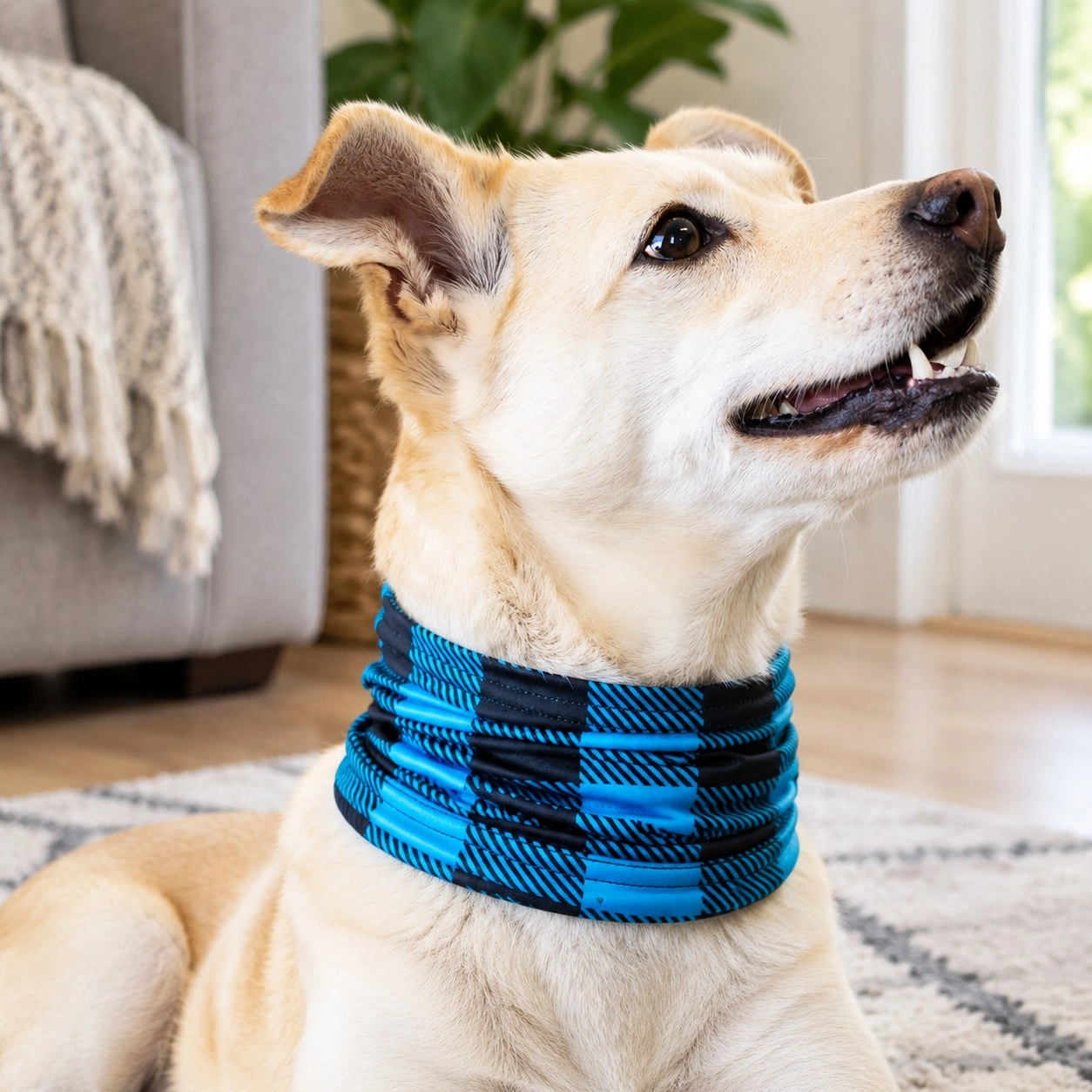 Pup Scruffs Tour de cou pour chien Buffalo Plaid Blue — Vêtements pour chiens