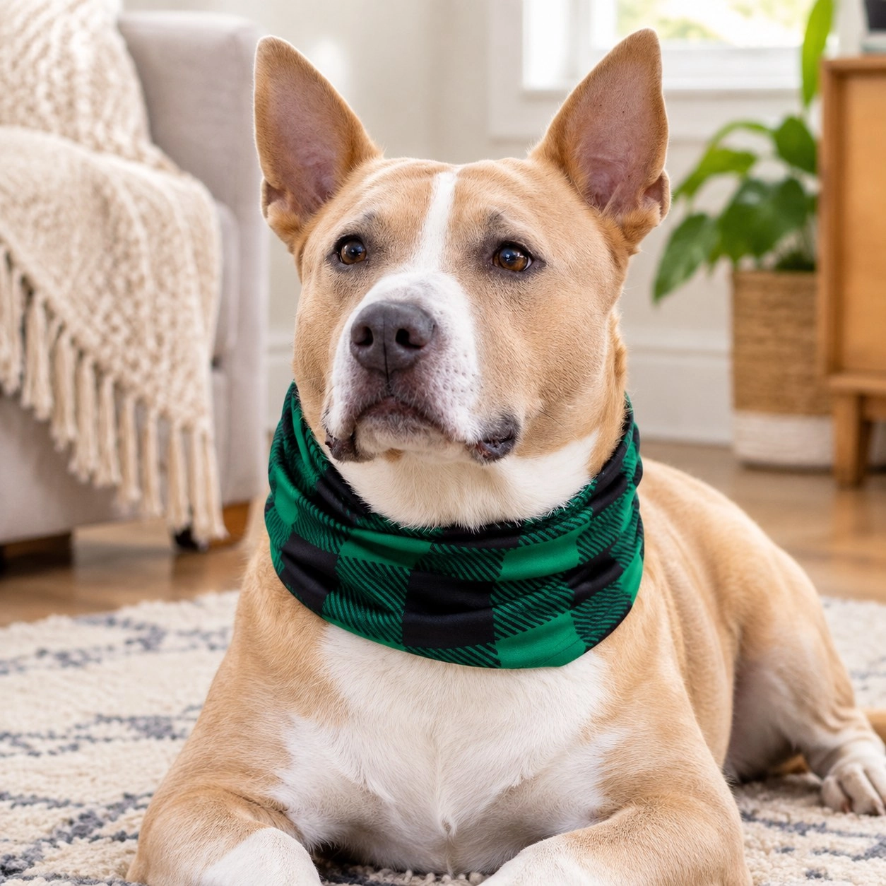 Pup Scruffs Tour de cou pour chien Buffalo Plaid Green — Vêtements pour chiens