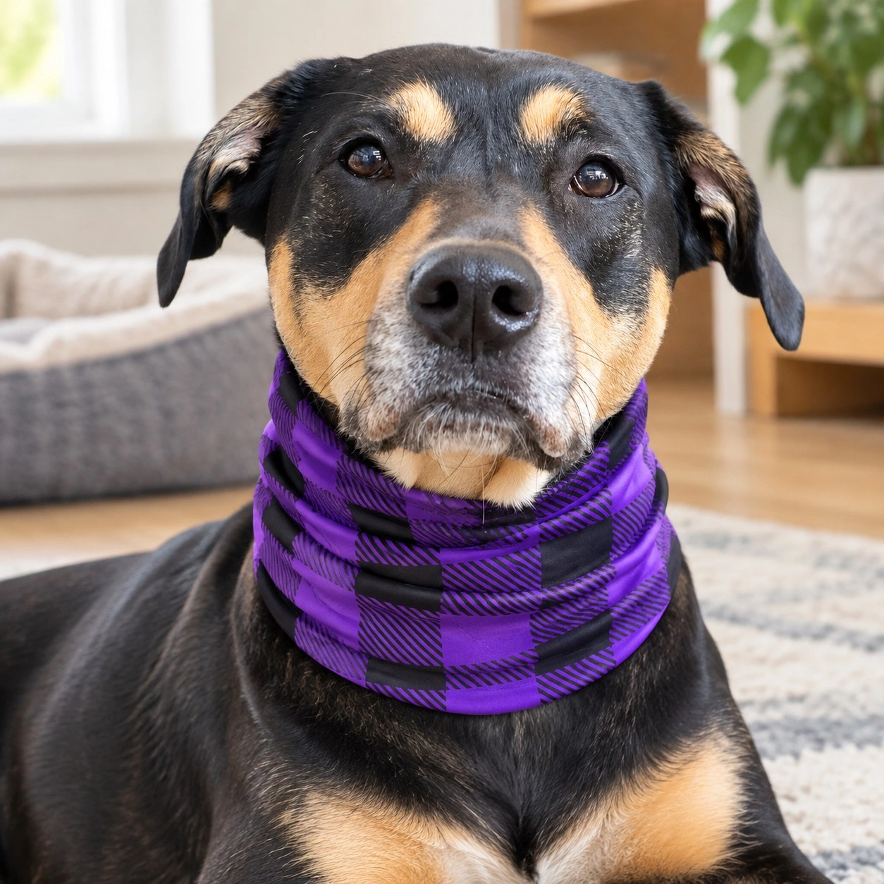 Pup Scruffs Tour de cou pour chien Buffalo Plaid Purple — Vêtements pour chiens