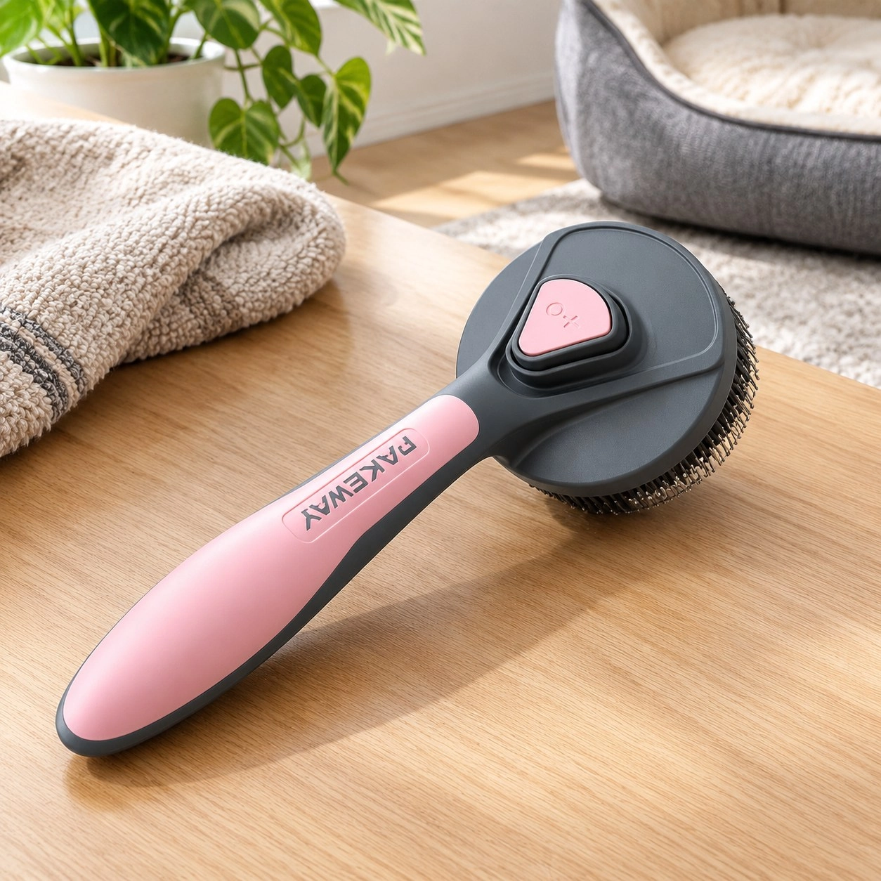 Oba Peigne pour chat Brosse anti-poils pour chien Toilettage animal Peigne slicker élimine les nœuds Auto-nettoyant Fournitures et accessoires pour animaux
