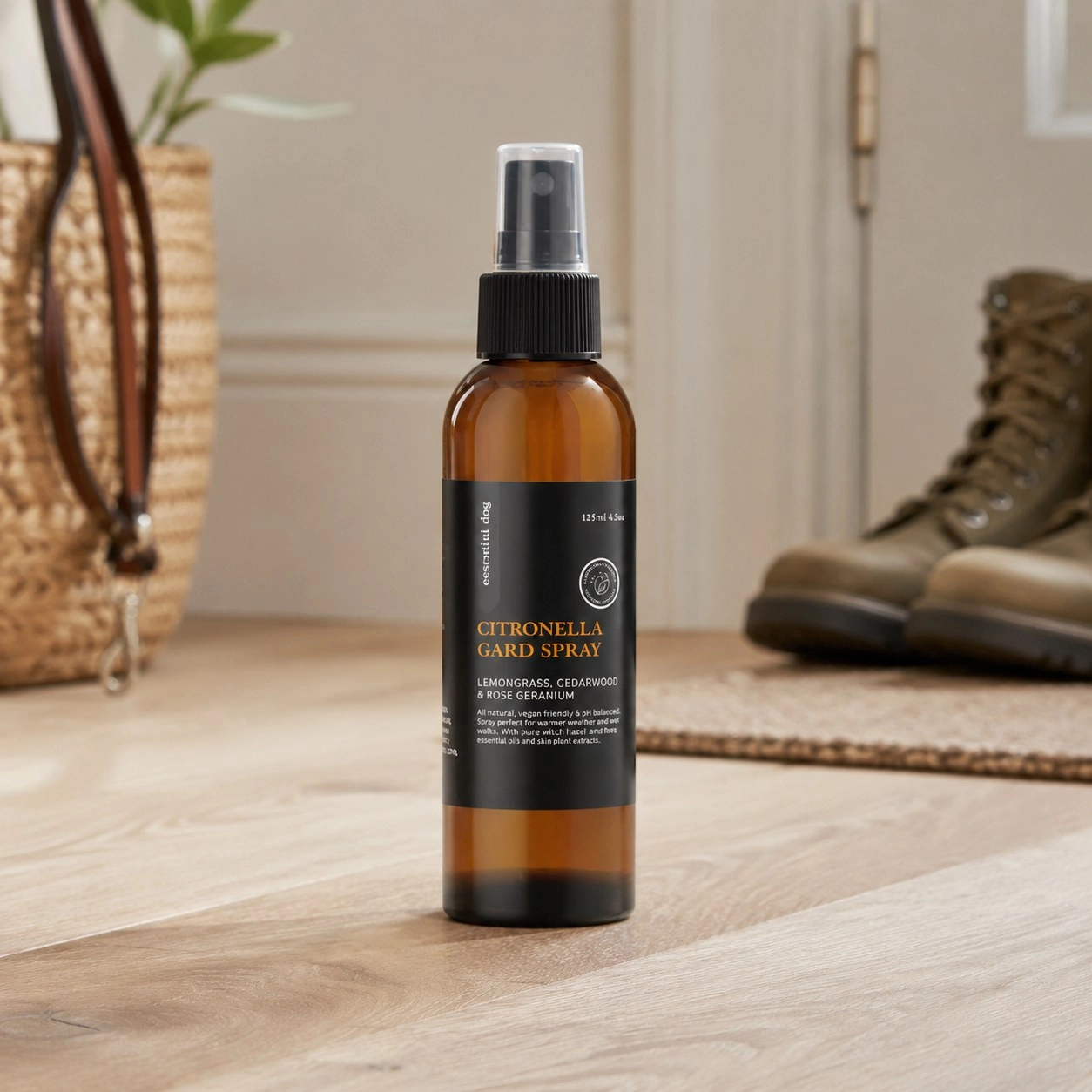 Essential Dog Spray Citronella Gard : Verveine citronnelle, bois de cèdre et géranium rosat — Antiparasitaires