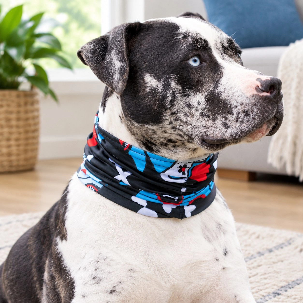 Pup Scruffs Tour de cou pour chien Day of the Dog Blue — Vêtements pour chiens