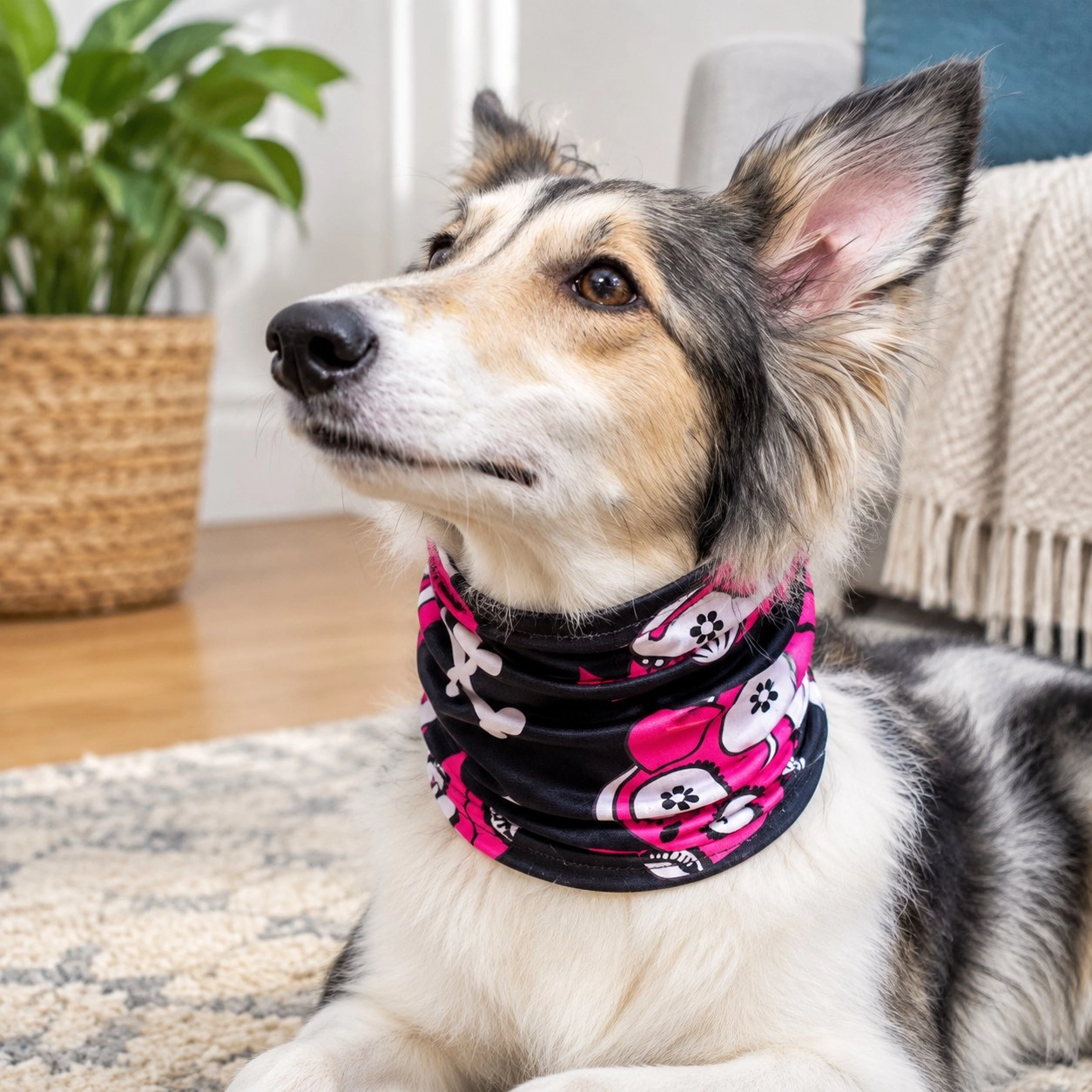 Pup Scruffs Day of the Dog Pink tour de cou pour chien Pup Scruff — Vêtements pour chiens