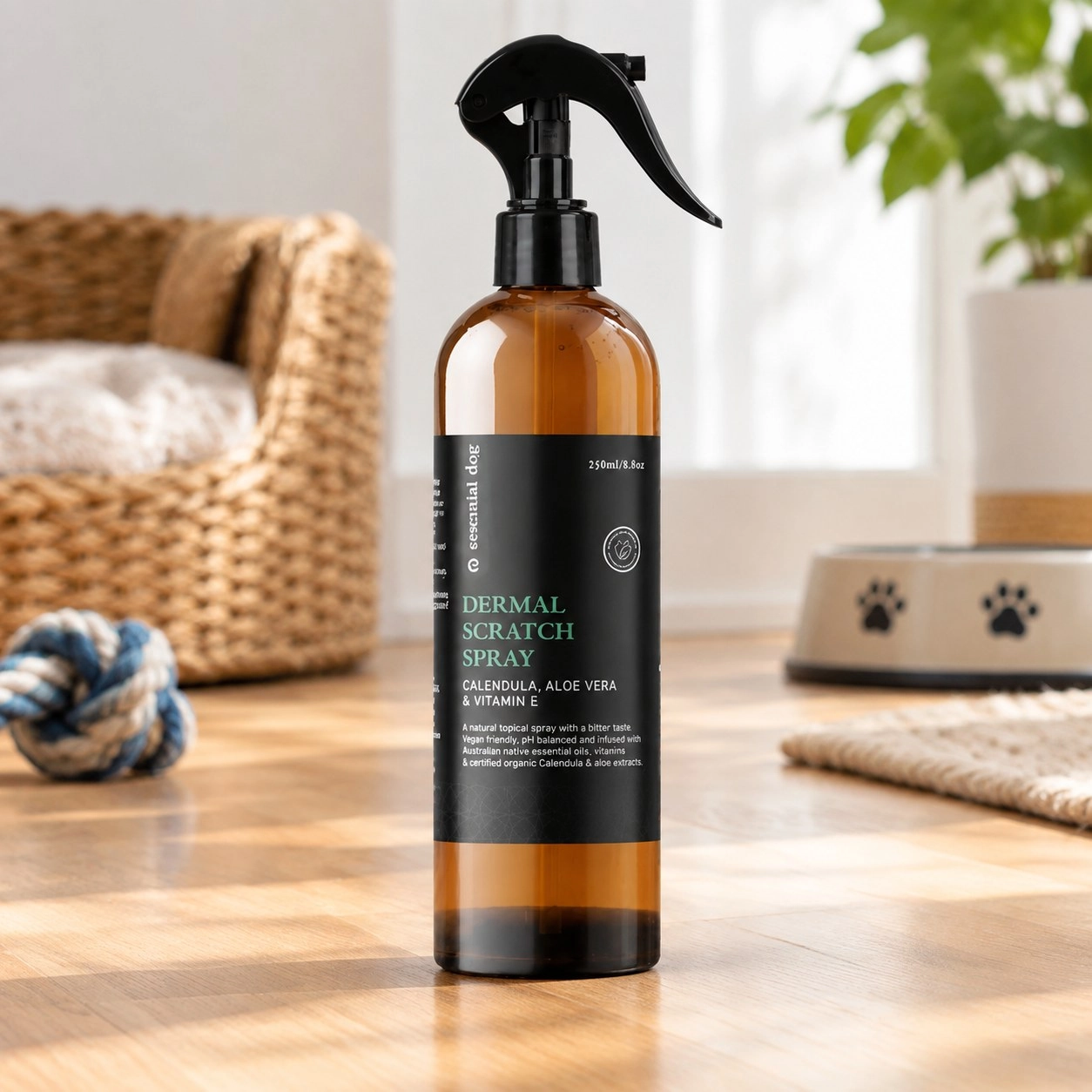 Essential Dog Spray anti-grattage cutané pour chiens : Aloe Vera, Calendula & Vitamine E — Compléments