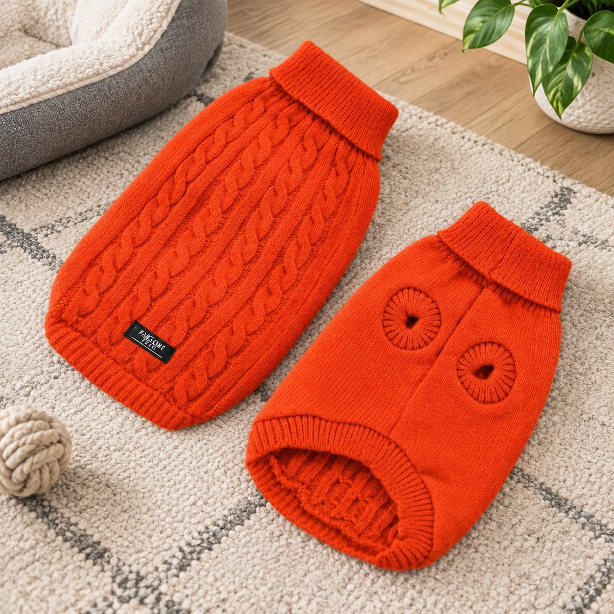 Pawsome Pets New York Pull tricoté pour chien et chat - Orange — Vêtements pour chiens