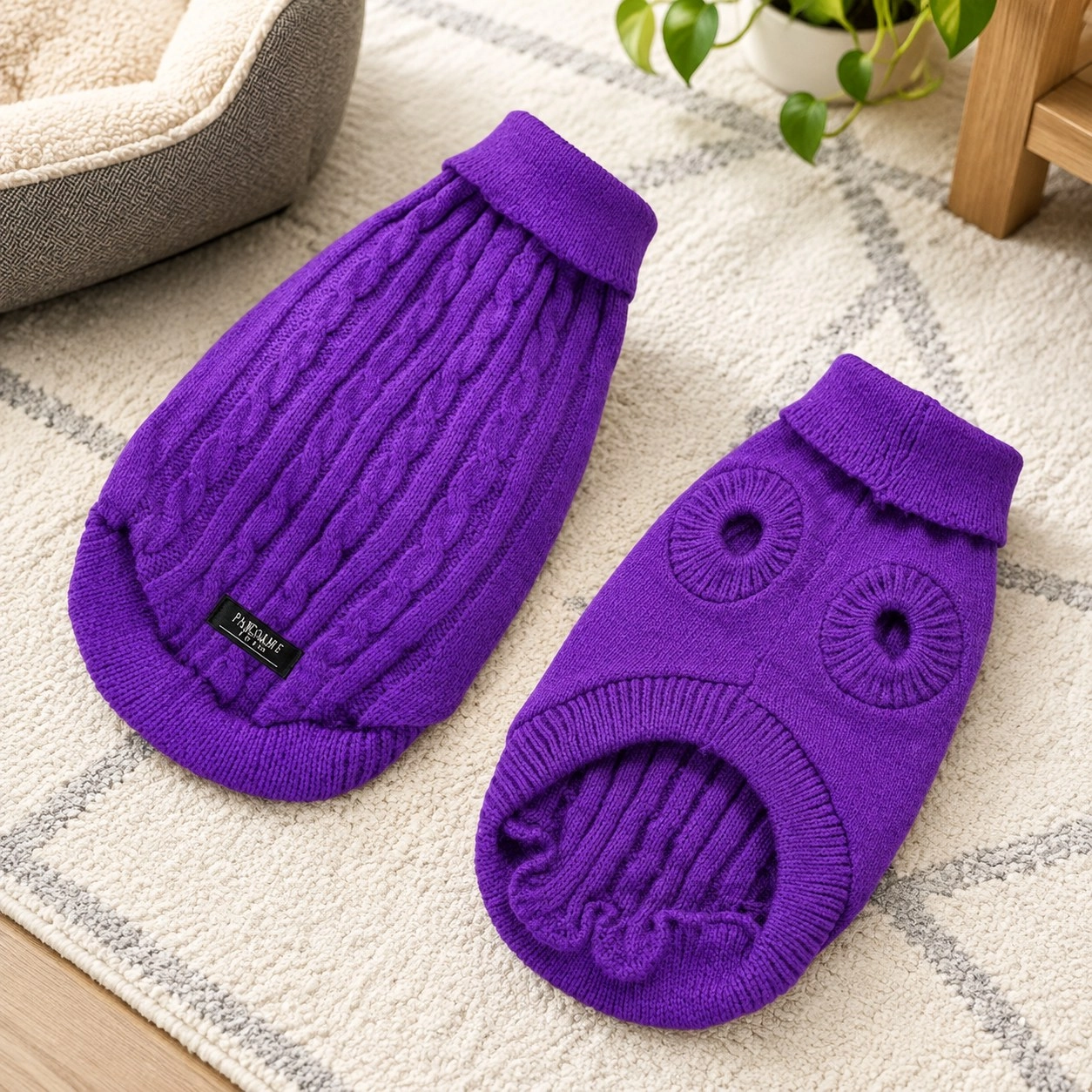 Pawsome Pets New York Pull tricoté pour chien et chat - Violet — Vêtements pour chiens