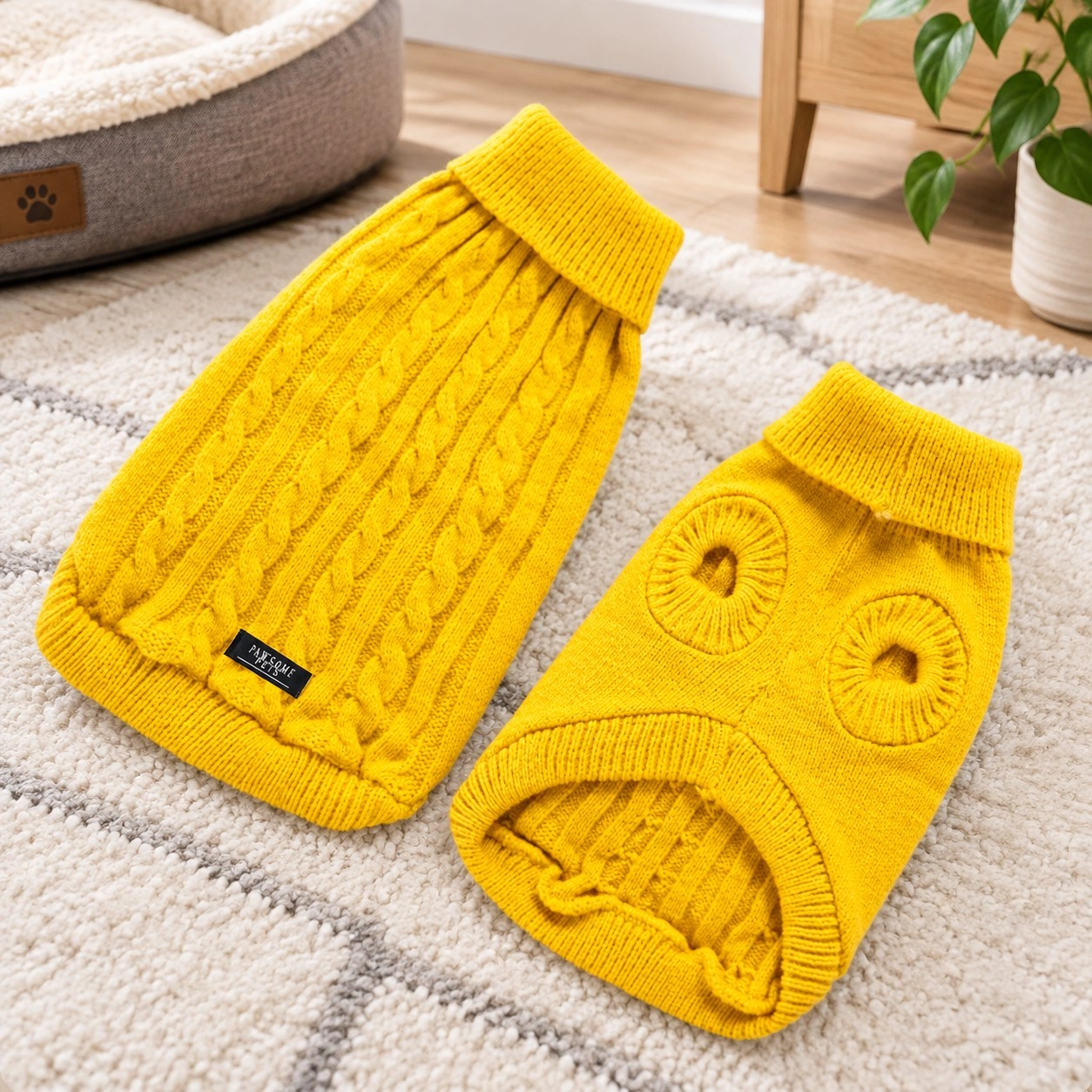 Pawsome Pets New York Pull tricoté pour chien et chat - Jaune — Vêtements pour chiens