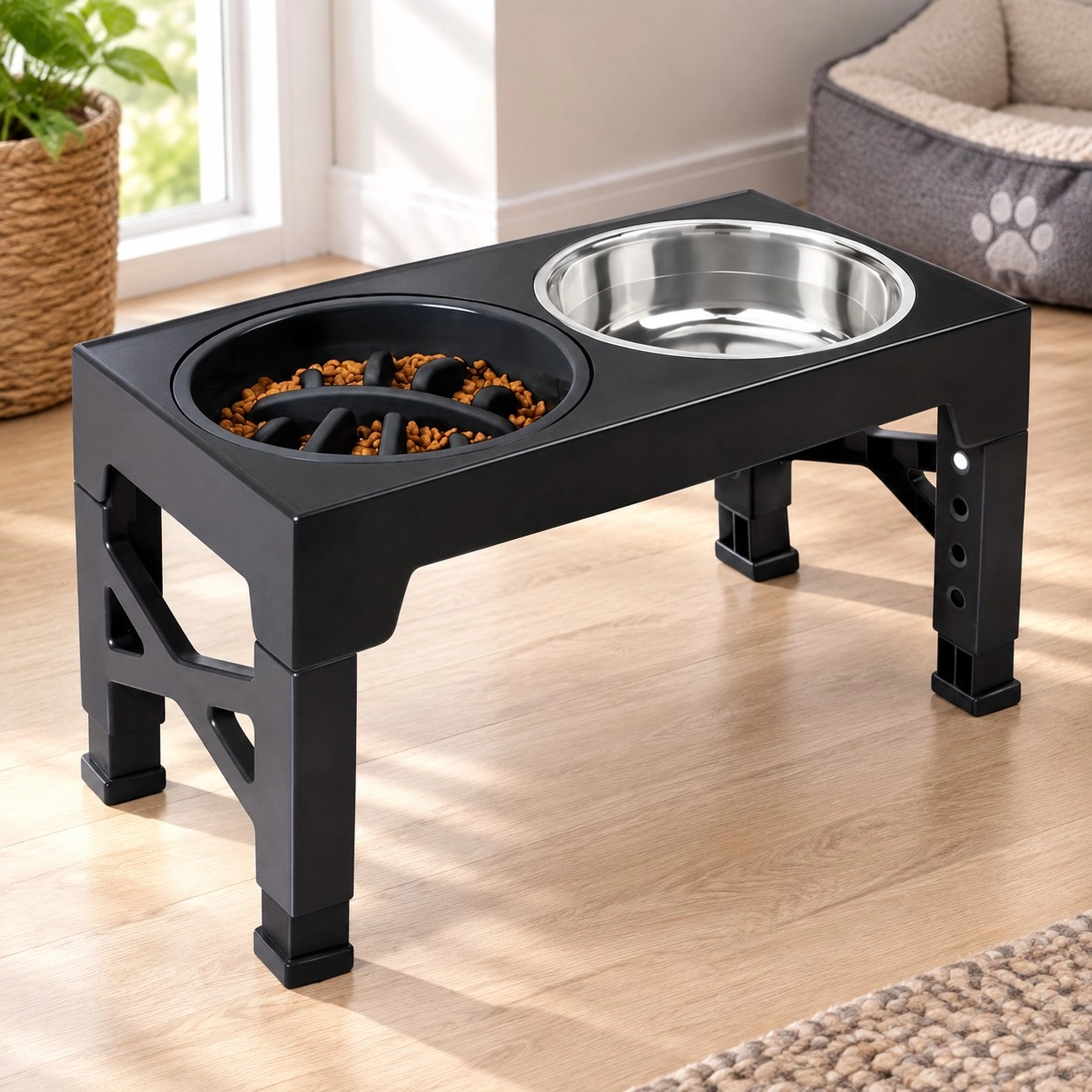 Tm Support de gamelle pour chien avec 3 gamelles
