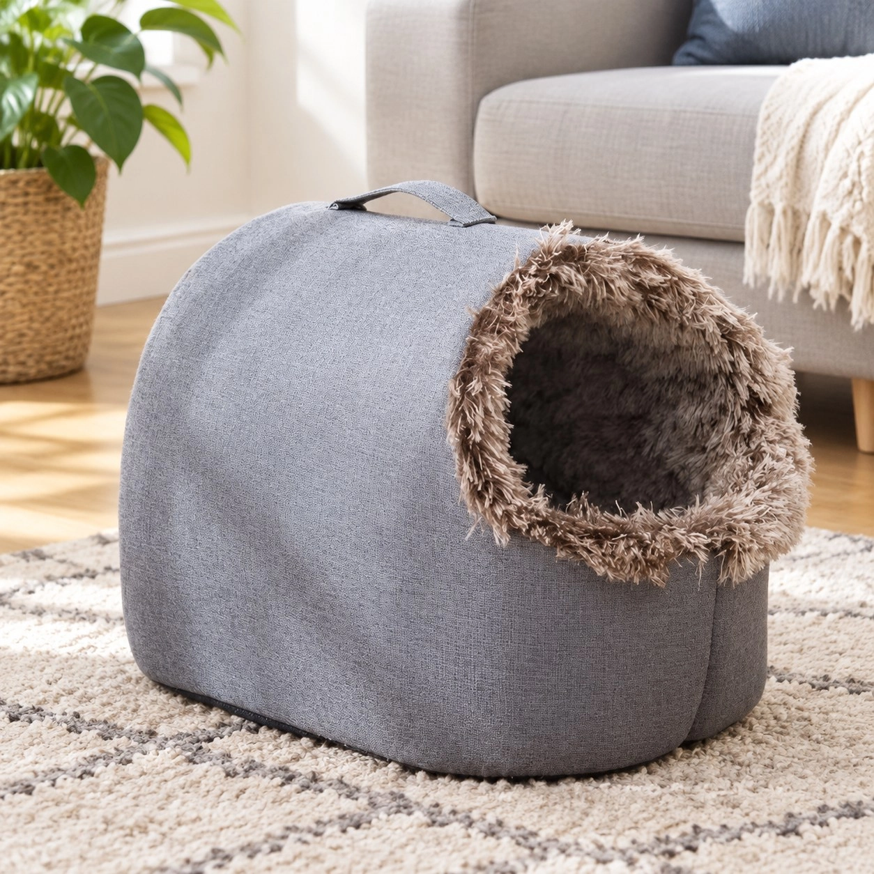 Tm Lit pour chat pelucheux en forme d'anneau Nid douillet — Arbres à chat et griffoirs