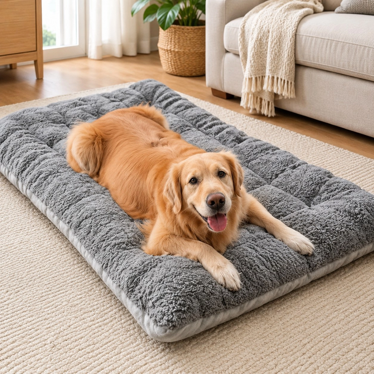 Tm Grand lit canapé moelleux pour chien extra-large avec base antidérapante — Paniers et caisses
