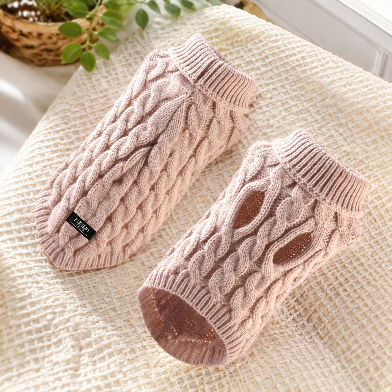 Pawsome Pets New York (Extra chaud) pull tricoté pour chien et chat - Beige — Vêtements pour chiens