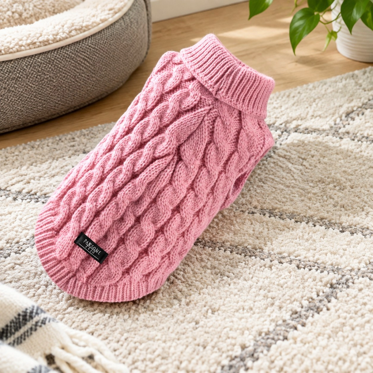 Pawsome Pets New York (Extra warm) pull tricoté pour chien et chat - Rose — Vêtements pour chiens