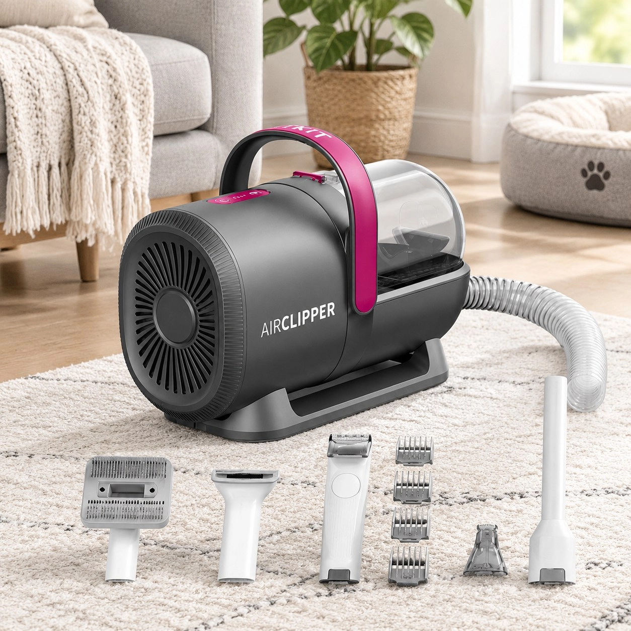 Petkit Europe Kit de toilettage pour animaux FurWaker 5-en-1 (AirClipper)