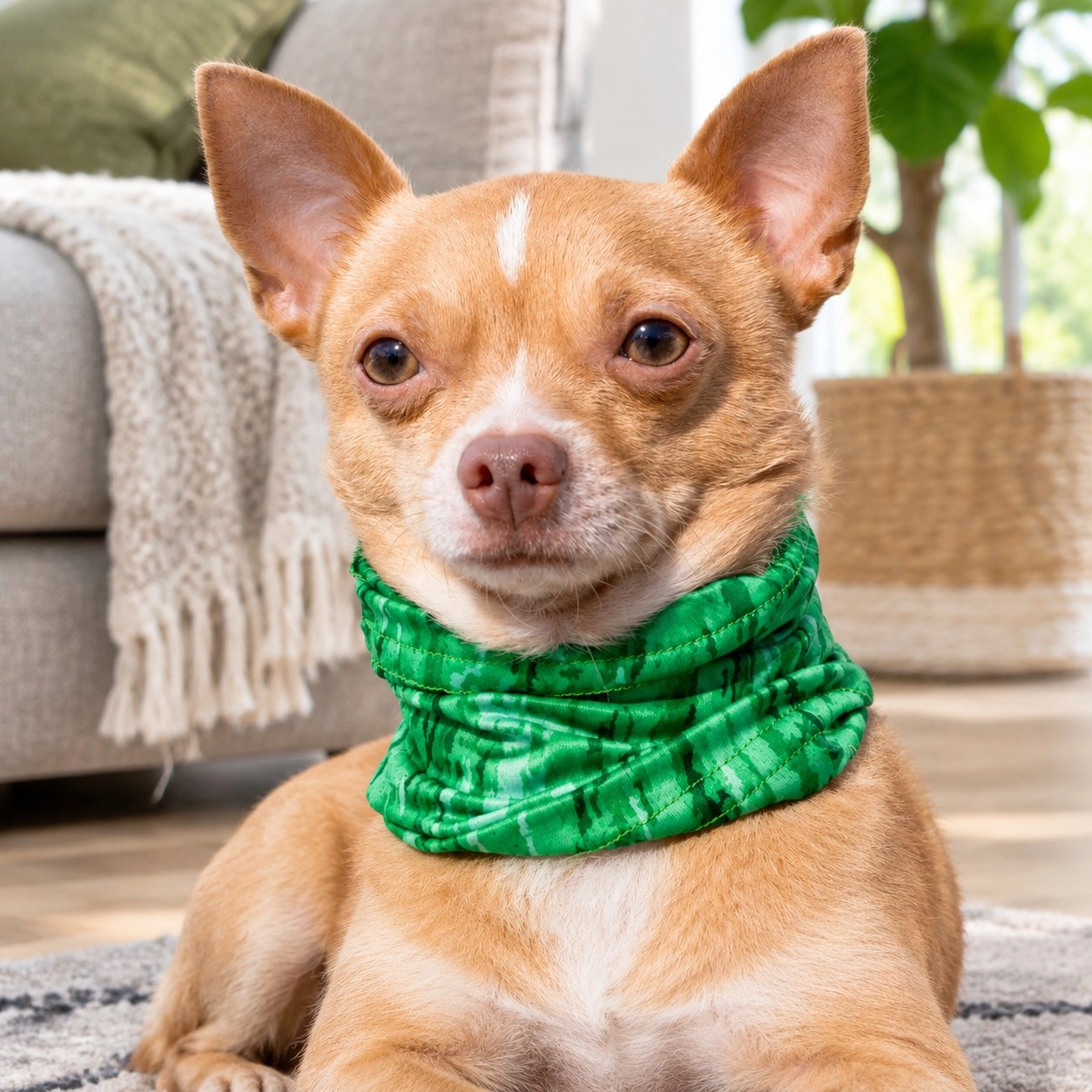 Pup Scruffs Green Bark tour de cou pour chien — Vêtements pour chiens