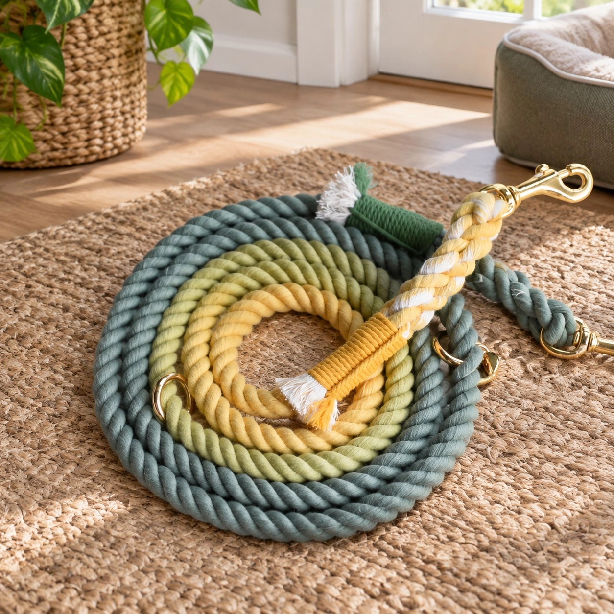 Pawsome Pets New York Laisse en corde pour chien mains libres - Avocado — Colliers, laisses et harnais