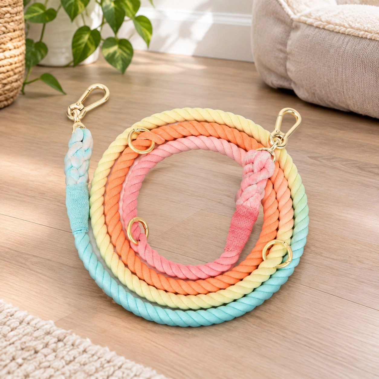 Pawsome Pets New York Laisse en corde mains libres pour chien - Classic rainbow — Colliers, laisses et harnais