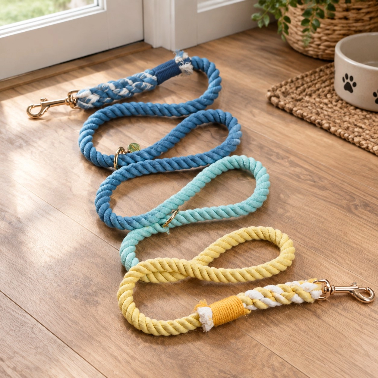 Pawsome Pets New York Laisse mains libres en corde pour chien - Dawn — Colliers, laisses et harnais
