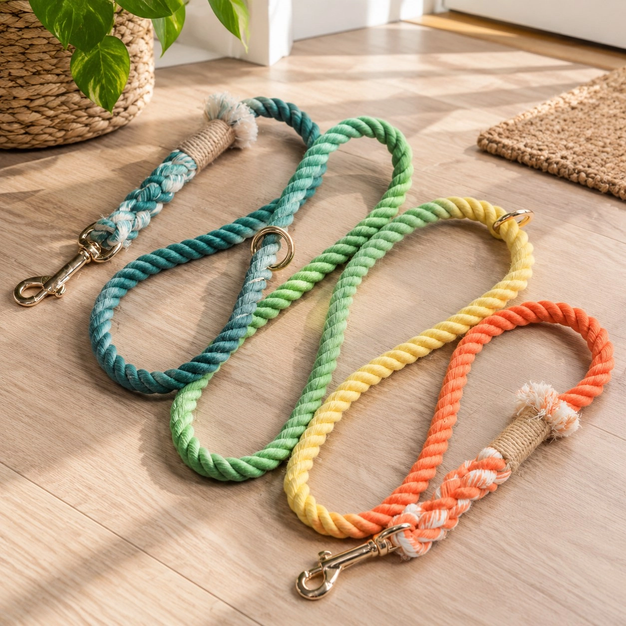 Pawsome Pets New York Laisse mains libres en corde pour chien - Forest shade — Colliers, laisses et harnais
