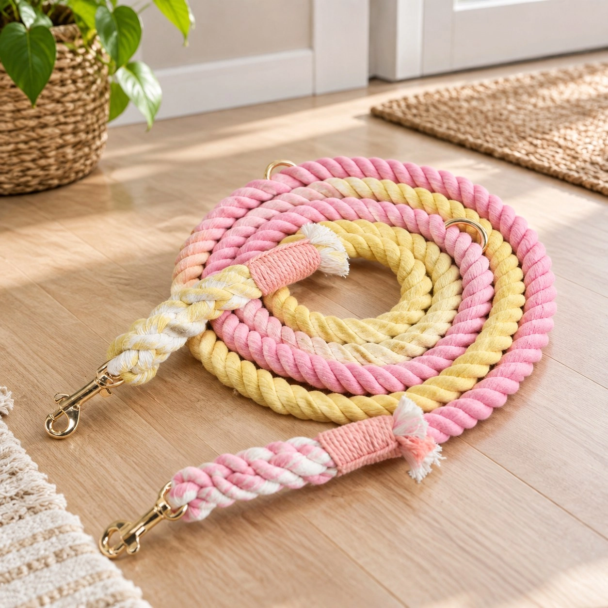Pawsome Pets New York Laisse mains libres en corde pour chien - Oh my marshmallow — Colliers, laisses et harnais