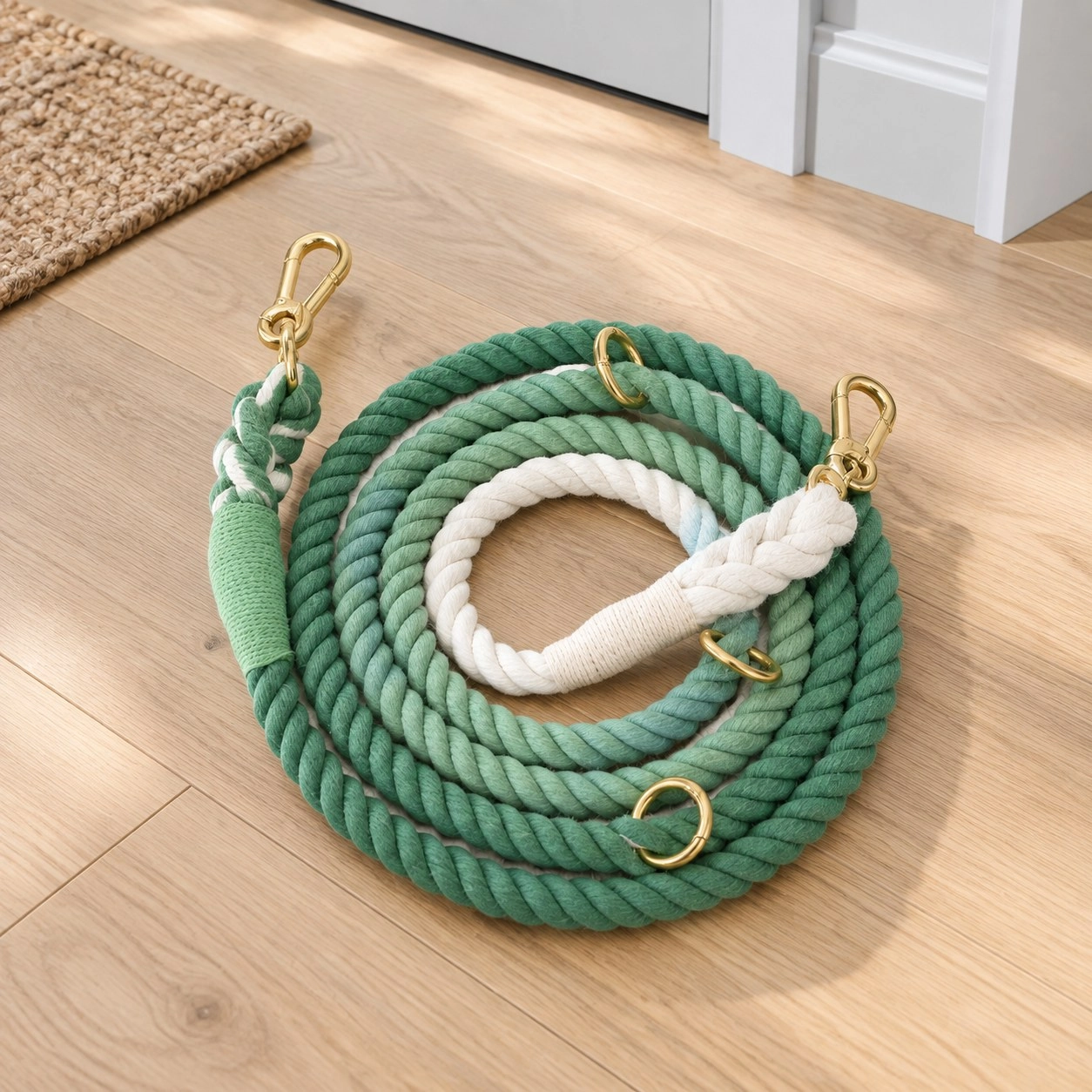Pawsome Pets New York Laisse en corde pour chien mains libres - Ombre green — Colliers, laisses et harnais