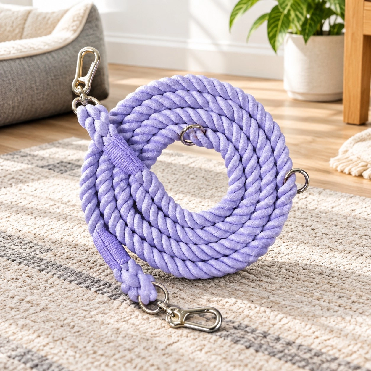 Pawsome Pets New York Laisse en corde pour chien mains libres - Purple love — Colliers, laisses et harnais