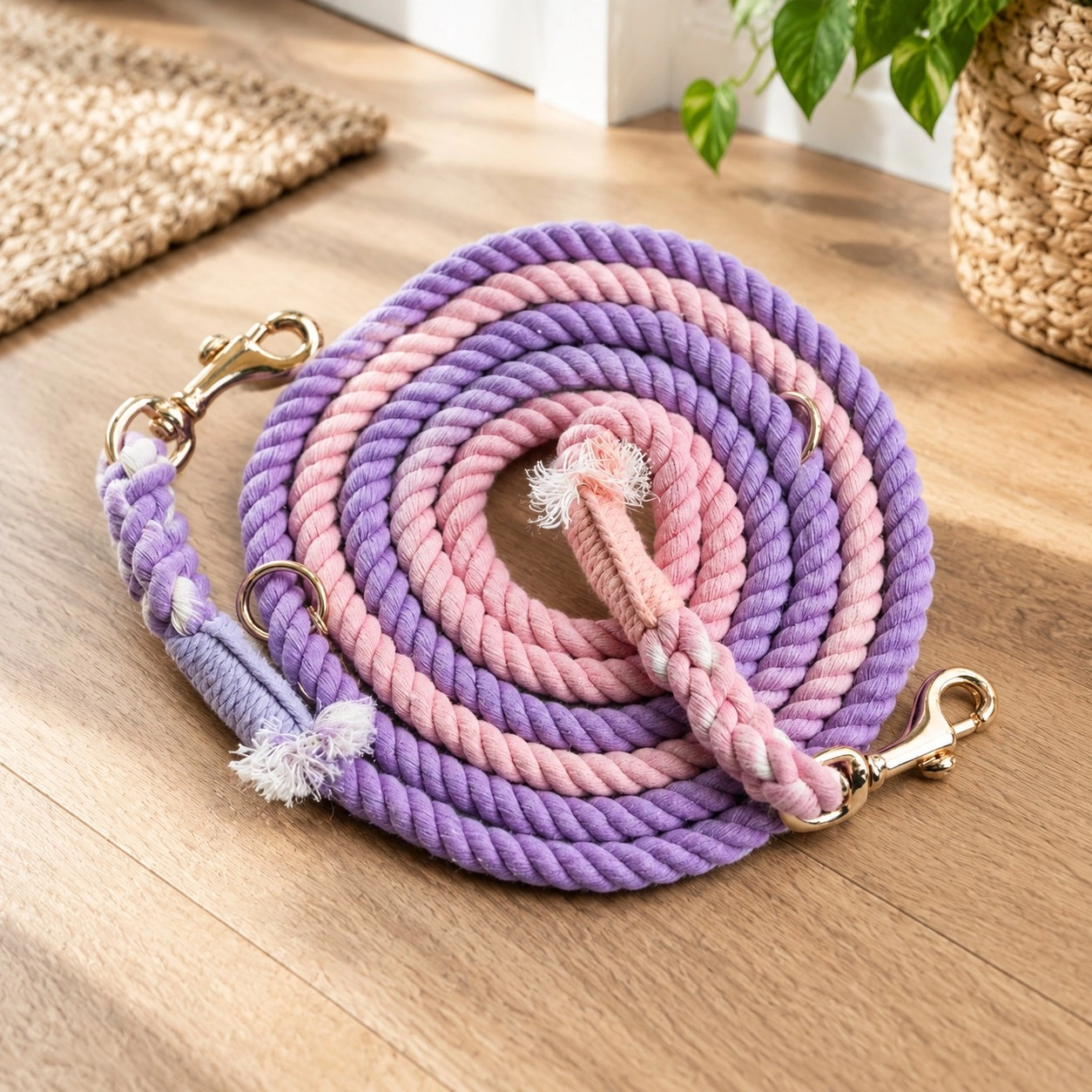Pawsome Pets New York Laisse en corde pour chien mains libres - Rosy garden — Colliers, laisses et harnais
