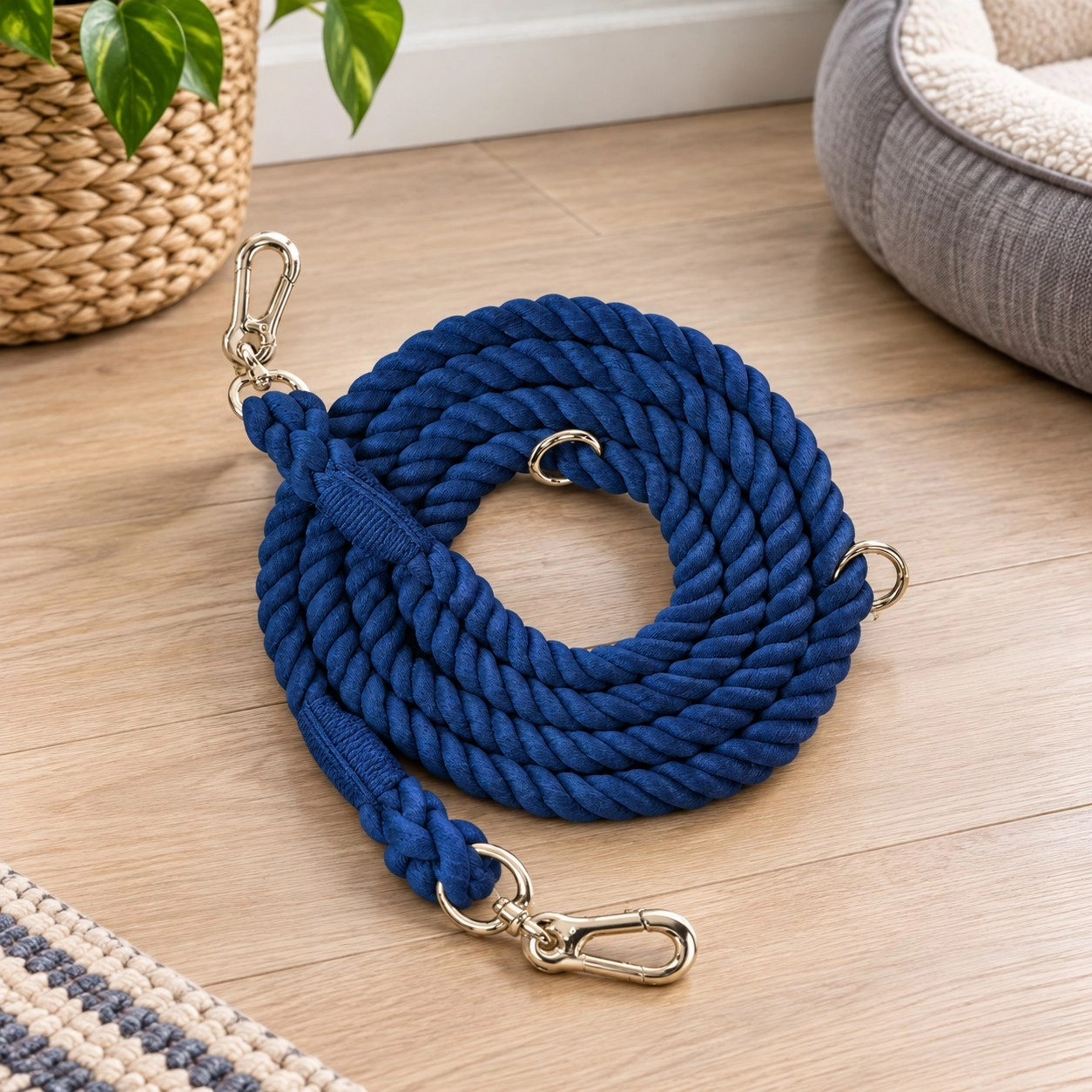 Pawsome Pets New York Laisse en corde pour chien mains libres - Bleu royal — Colliers, laisses et harnais