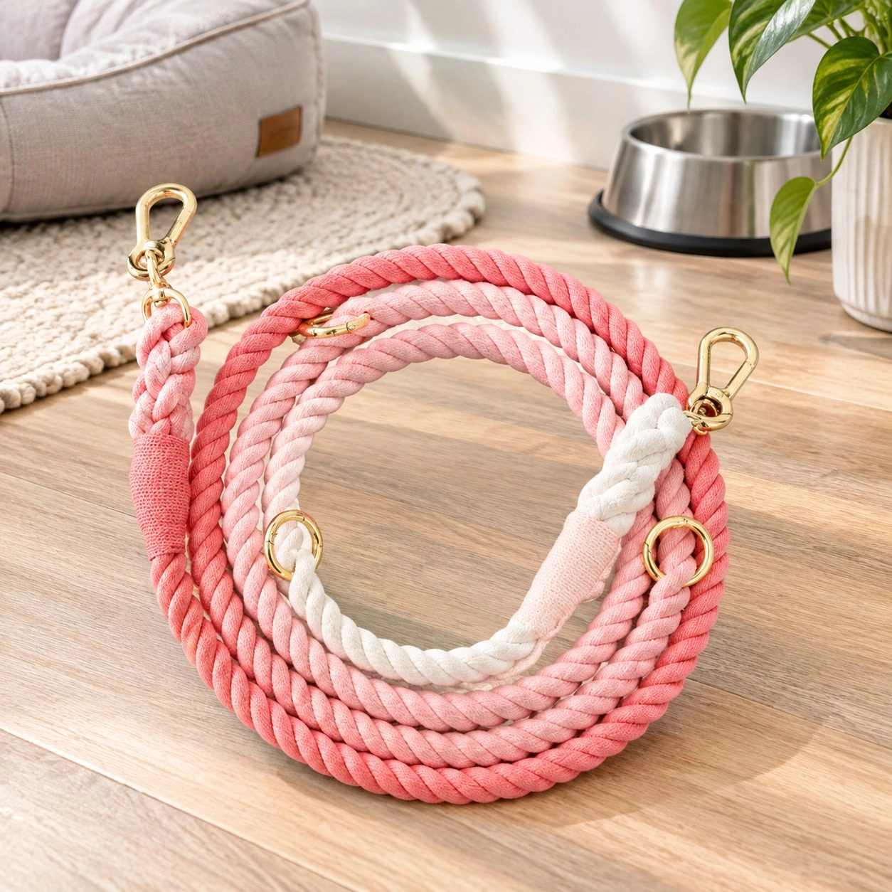 Pawsome Pets New York Laisse en corde pour chien mains libres - Strawberry love — Colliers, laisses et harnais