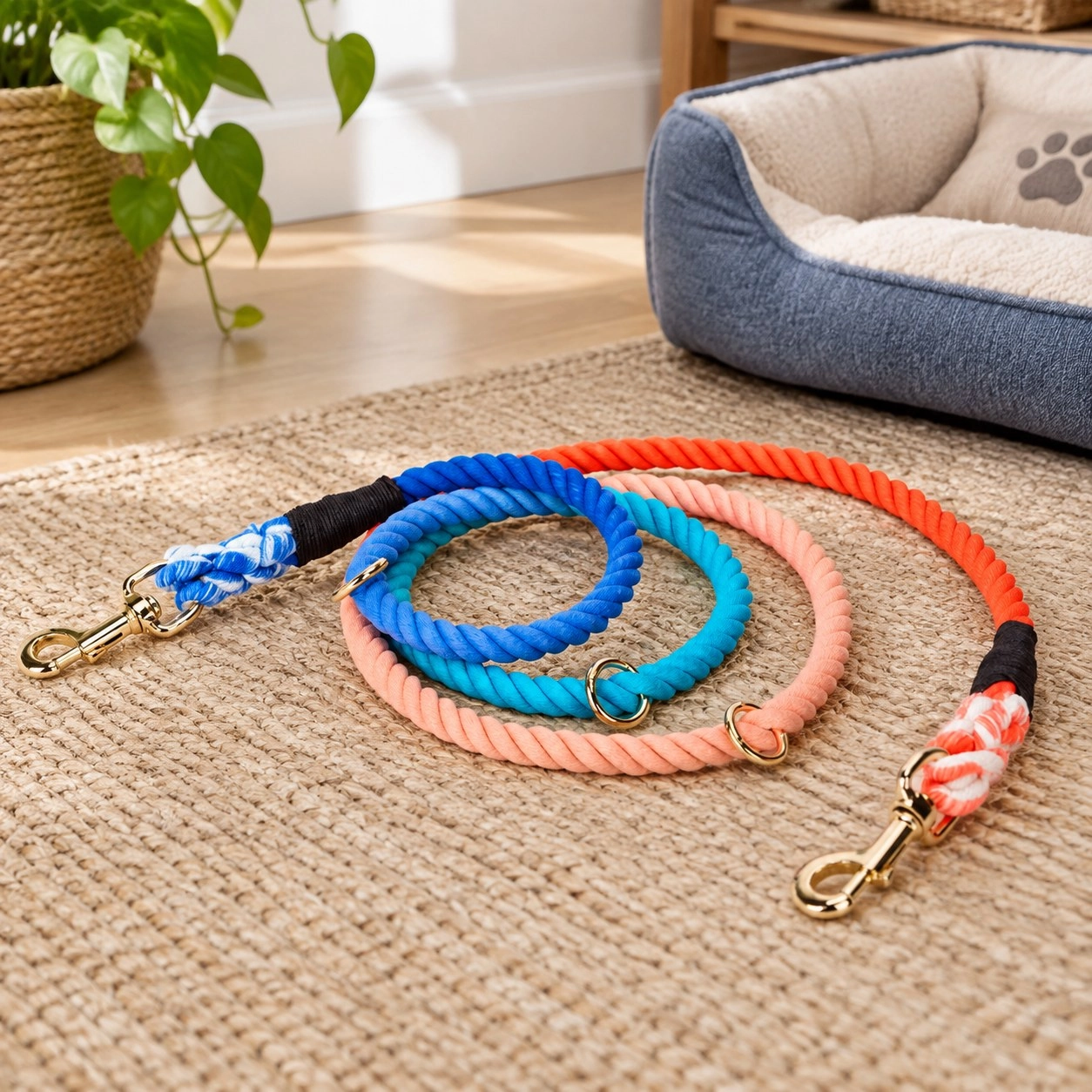 Pawsome Pets New York Laisse en corde pour chien mains libres - Sunny Daze — Colliers, laisses et harnais