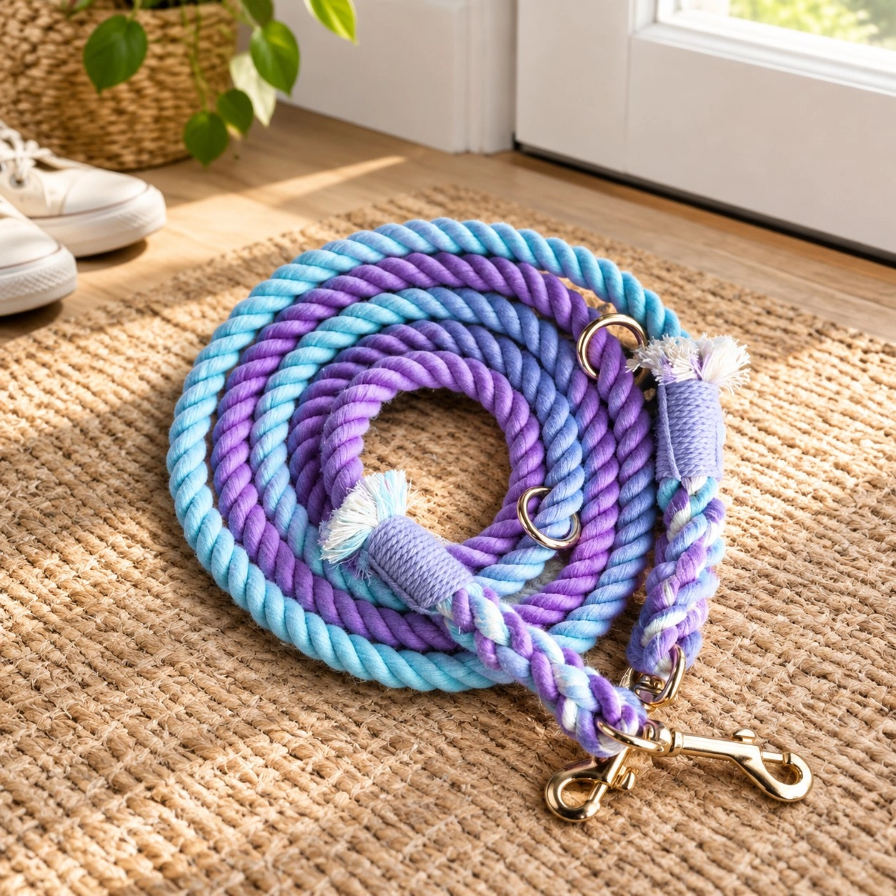 Pawsome Pets New York Laisse mains libres en corde - Aurora — Colliers, laisses et harnais
